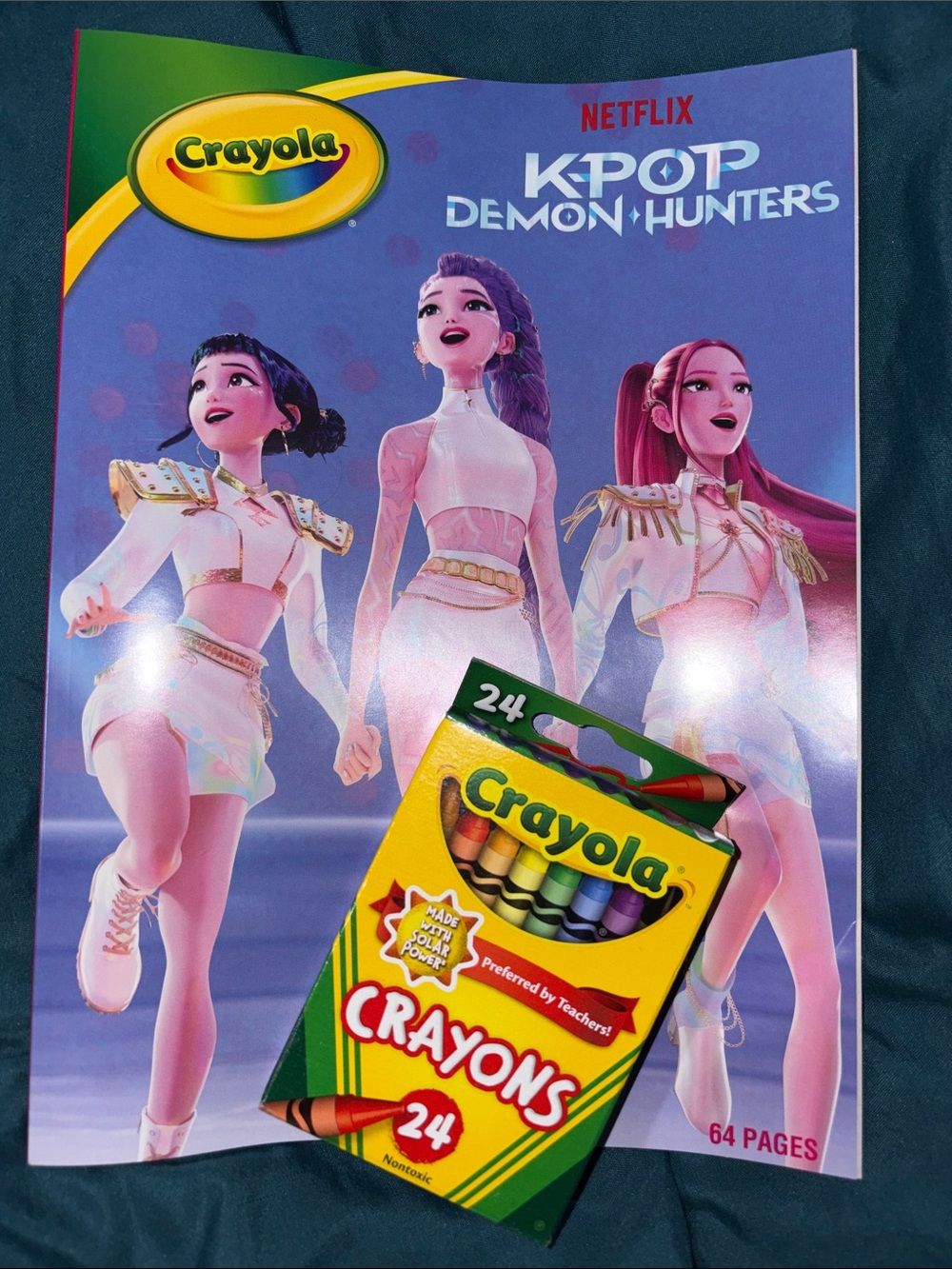 Crayola 24-Count Crayons with Pink, Purple, Yellow, Green Poster